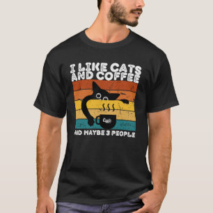 キャッツコーヒーと多分3人おもしろい引用文 Tシャツ