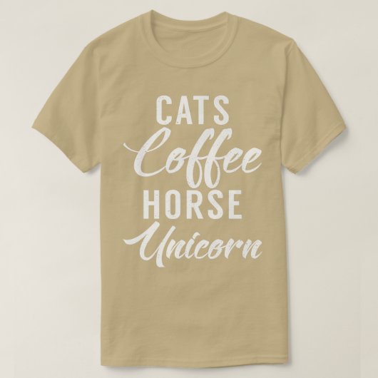 キャッツコーヒーホースおもしろいユニコーン猫オーナーコーヒーL Tシャツ (デザイン正面)