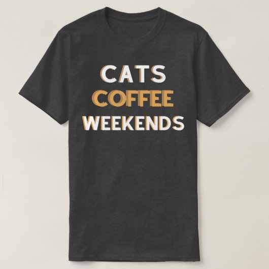 キャッツコーヒー週末 Tシャツ (デザイン正面)