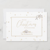 キャッツスリープオン金ゴールドクリスマスオーナメントホリデー カード (裏面)