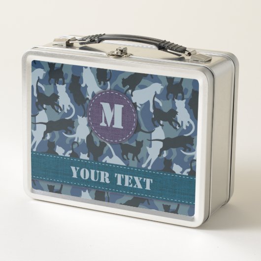 キャッツネイビーカモフラージュ メタルランチボックス (正面)