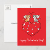 キャッツハッピーバレンタインデー!ポストカード ポストカード (正面/裏面)