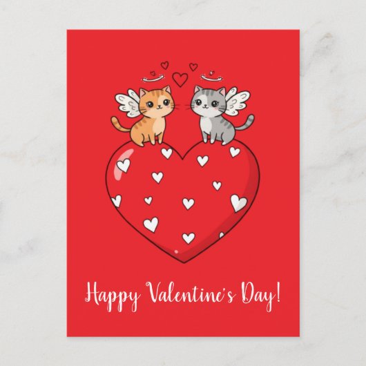 キャッツハッピーバレンタインデー!ポストカード ポストカード (正面)