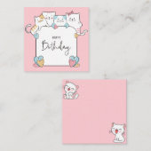 キャッツハッピーバースデー ノートカード (正面/裏面)