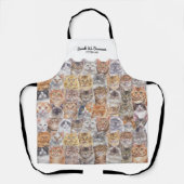 キャッツパターン(の模様が)あるプリント エプロン (正面)