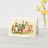 キャッツビクトリアンミルメイドLouis Wain子供部屋シリーズ カード (黄色い花)