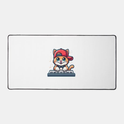 キャッツピ遊アノデザイン音楽・猫好き デスクマット (正面)