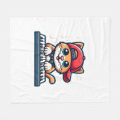 キャッツピ遊アノデザイン音楽・猫好き フリースブランケット (正面(横))