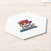 キャッツピ遊アノデザイン音楽・猫好き ペーパーコースター (アングル)
