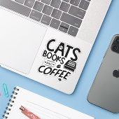 キャッツブックコーヒータイポグラフィ引用文ブックワーム シール (ノートパソコンとiPhone)