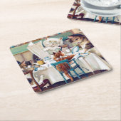 キャッツブレックファーストタイムルイスウェイン スクエアペーパーコースター (アングル)
