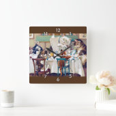 キャッツブレックファーストタイムルイスウェイン スクエア壁時計 (ホーム)