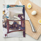 キャッツブレックファーストタイムルイワーイン キッチンタオル (四つ折り)