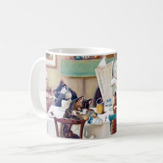 キャッツブレックファーストタイムルイワーイン コーヒーマグカップ (正面左)