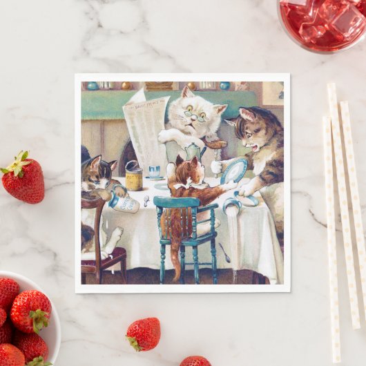キャッツブレックファーストタイムルイワーイン スタンダードランチョンナプキン (インサイチュ)