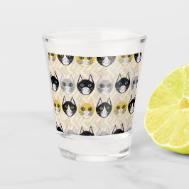 キャッツヘリンボーンベージュ ショットグラス