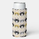 キャッツヘリンボーンベージュ スリム缶クーラー (Seltzer正面)