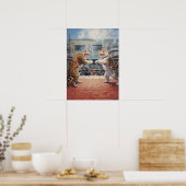 キャッツボクシングファイティング武術アーツ ポスター (キッチン)