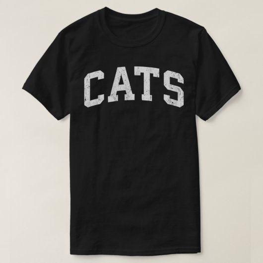 キャッツマスコットヴィンテージスポーツネームデザイン Tシャツ (デザイン正面)