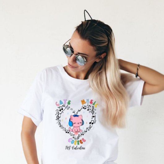 キャッツミュージックコーヒー私のバレンタイン Tシャツ