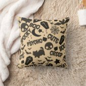 キャッツモーンスこうもりスカルイエローハロウィーン クッション (ブランケット)