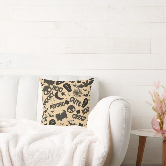 キャッツモーンスこうもりスカルイエローハロウィーン クッション (ソファ)