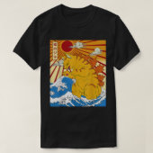 キャッツラおもしろいヴィンテージかわいい猫アートス日本のンセ Tシャツ (デザイン正面)