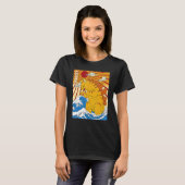 キャッツラヴィンテージかわいい猫日本のの夕日 Tシャツ (正面フル)