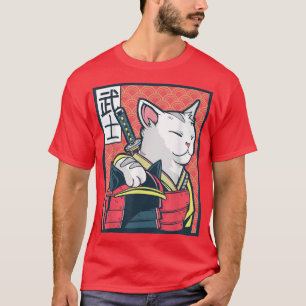 キャッツリラエンシ日本のャンキャットアートヴィンテージ忍者 Tシャツ