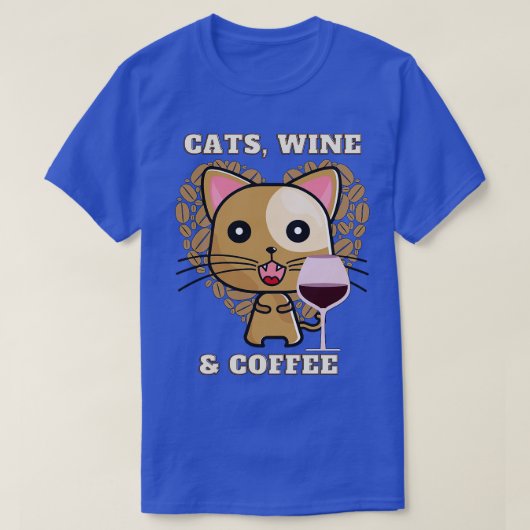 キャッツワインとコーヒー(17) Tシャツ (デザイン正面)