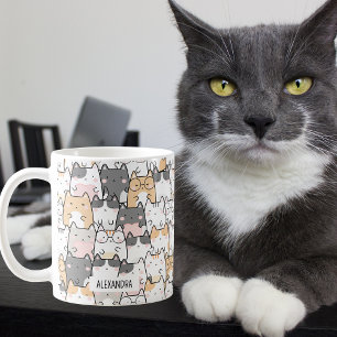 キャッツ予測できな名前をカスタムする コーヒーマグカップ