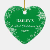 キャッツ初めてのクリスマスグリッター雪片ハート セラミックオーナメント (裏面)