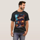 キャッツ幽霊のよく出るおもしろいハウス Tシャツ (正面フル)