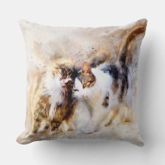 キャッツ最高のフレンズフォーエバー水彩 クッション (正面)