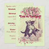 キャッツ結婚パステルグリーン 招待状 (正面/裏面)