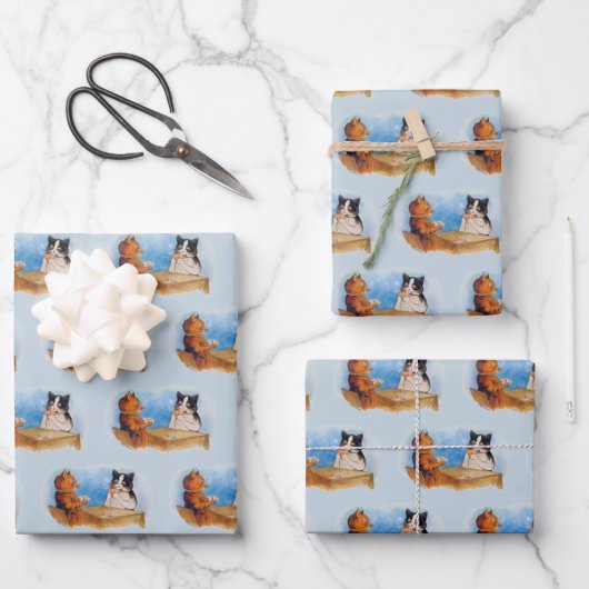 キャッツ遊トランプのポーカー賭博喫煙葉巻 ラッピングペーパーシート (正面)