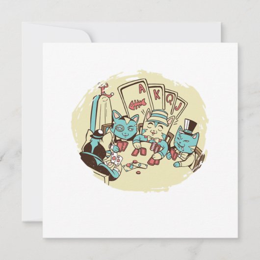 キャッツ遊ポーカーカード賭博ギフト 招待状 (正面)