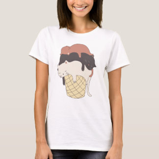 キャッツ·アイスクリームかわいいおもしろい Tシャツ