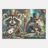 キャッツ&ドッグ遊ズトランプのポーカーサロン ラッピングペーパーシート (正面2)