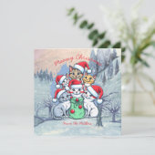 キャッツ・メリー・クリスマス、ミュー・クリスマスおもしろい、ギフト 招待状 (スタンド正面)