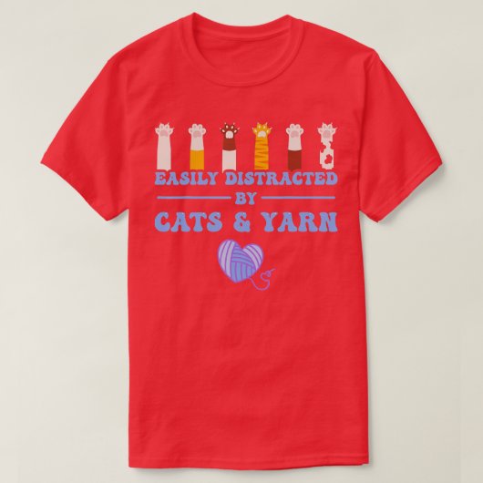 キャッツ&ヤーンおもしろい編み物 Tシャツ (デザイン正面)