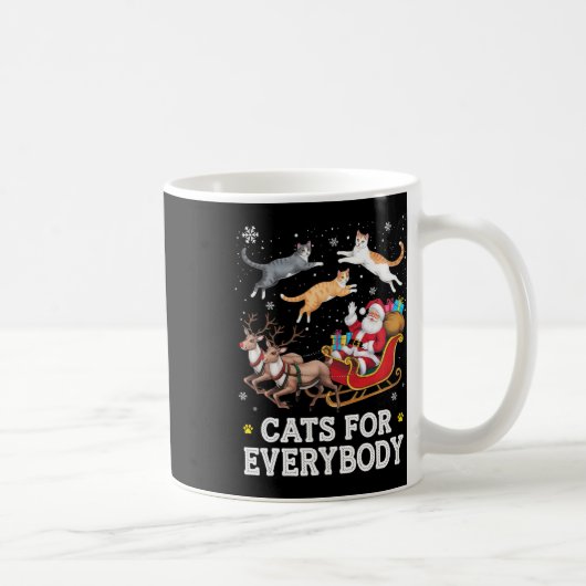 キャッツfor Everybodyクリスマスサンおもしろいタ猫好き コーヒーマグカップ (右)