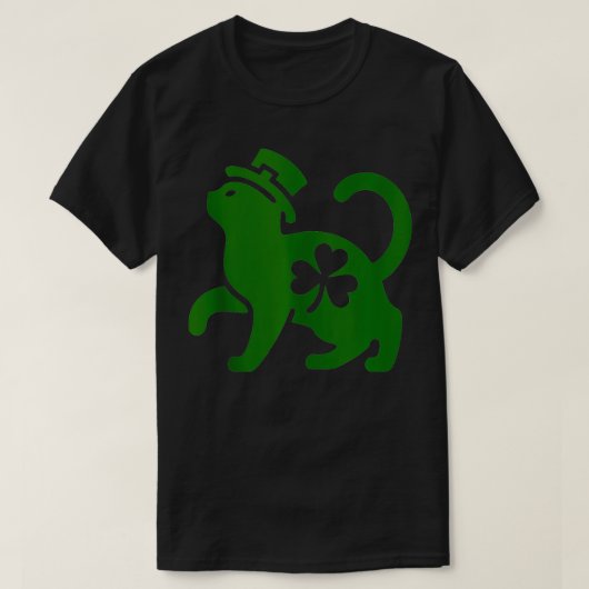 キャッツSAINT PATRICKS DAYシャムロックスクローバー猫好き Tシャツ (デザイン正面)
