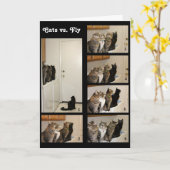 キャッツvsフライ誕生日カード カード (黄色い花)