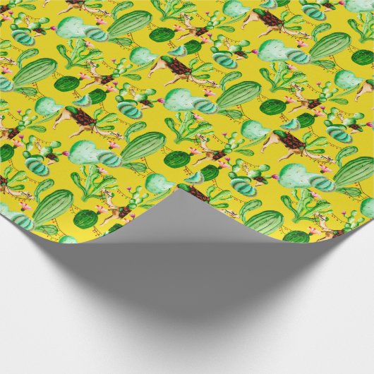 キャッティ、ラクダ:砂漠の旅行パターン。 ラッピングペーパー (角)