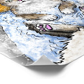 キャットおもしろいインバスキャット761バスルーム ポスター (角)