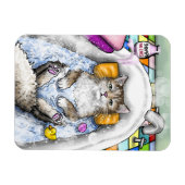 キャットおもしろいインバスキャット761バスルーム マグネット (横)