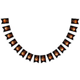 キャットおもしろいカボチャハッピーハローウィン バンティングフラッグ