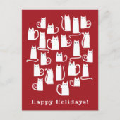 キャットおもしろいクリスマスホリデー シーズンポストカード (正面)