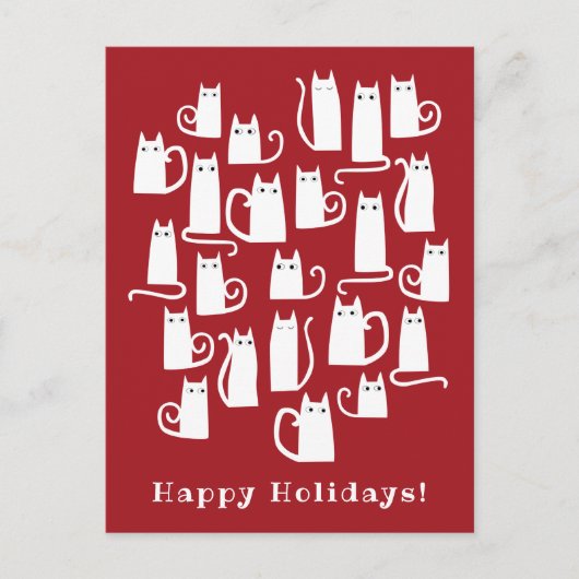 キャットおもしろいクリスマスホリデー シーズンポストカード (正面)